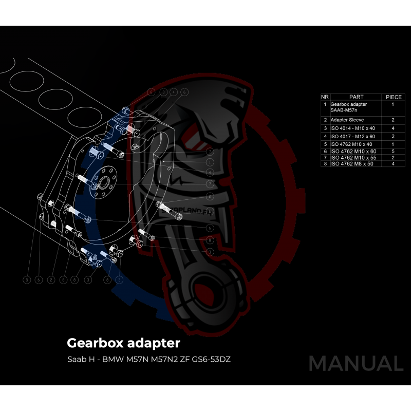 Kit embrayage  Stage 1 Saab H B204 B205 B234 B235 boite BMW M57N2 6-Vitesses HGU HGK - 240mm