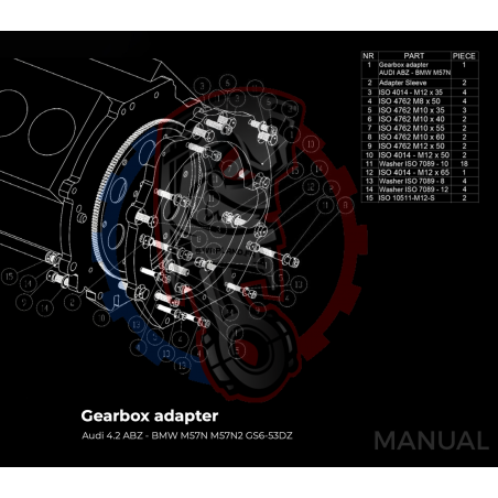 Kit embrayage Stage 1 Audi V8 4.2 ABZ boite BMW M57N2 HGD JGA 6 Vitesses - 240mm