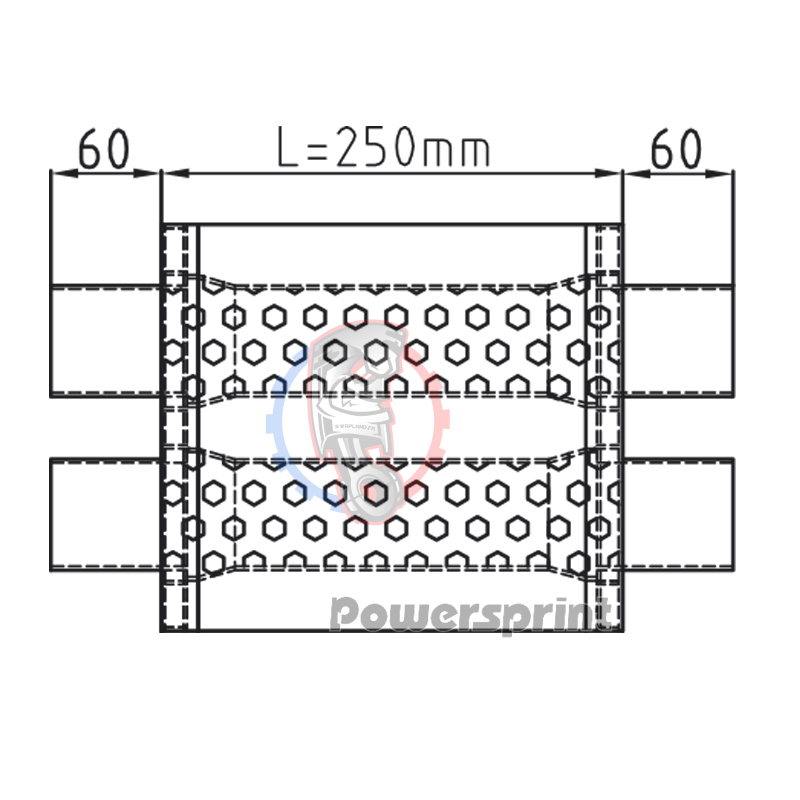 Echappement ovale Powersprint 2x60 mm HF 25 - Swapland -