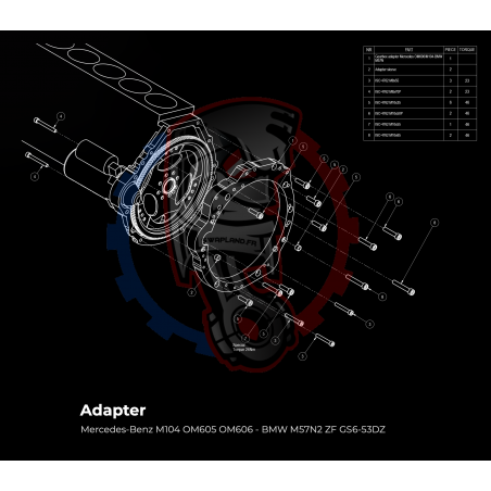 Kit embrayage Race Stage 1 conversion moteur Mercedes-Benz M104 boite BMW M57N2 6-Vitesses HGD JGA - 240mm