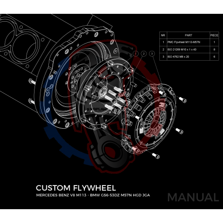 Kit embrayage Stage 1 conversion moteur Mercedes-Benz M112 M113 M113K boite BMW M57N2 6-Vitesses HGD JGA - 240mm