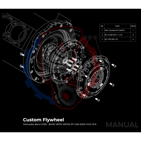 Kit embrayage Race Stage 1 conversion moteur Mercedes-Benz M113 M113K AMG boite BMW M57N2 6-Vitesses HGD JGA - 240mm