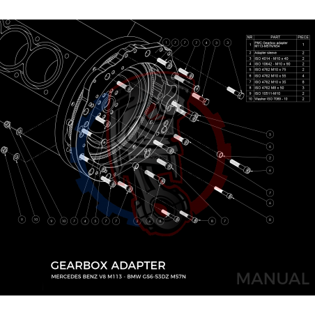 Kit embrayage Race Stage 1 conversion moteur Mercedes-Benz M113 M113K AMG AMG boite BMW M57N2 6-Vitesses HGU HGK / N54 - 240mm