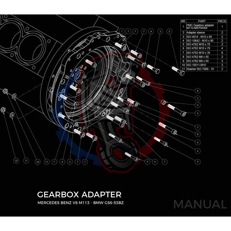 Kit embrayage Race Stage 1 conversion moteur Mercedes-Benz M113 M113K AMG AMG boite BMW M57N2 6-Vitesses HGU HGK / N54 - 240mm