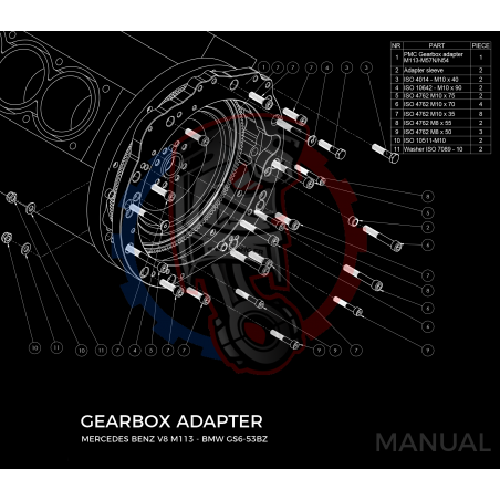 Kit embrayage Race Stage 1 conversion moteur Mercedes-Benz M113 M113K AMG AMG boite BMW M57N2 6-Vitesses HGU HGK / N54 - 240mm