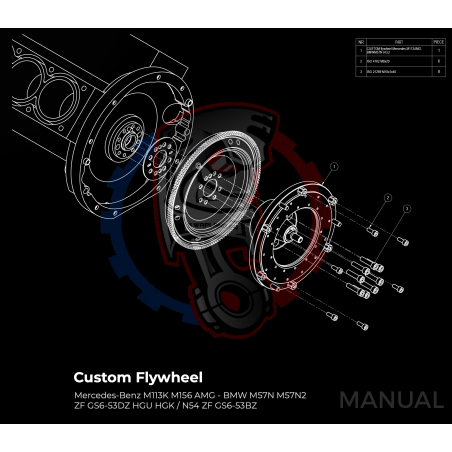 Kit embrayage Race Stage 1 conversion moteur Mercedes-Benz M113 M113K AMG AMG boite BMW M57N2 6-Vitesses HGU HGK / N54 - 240mm