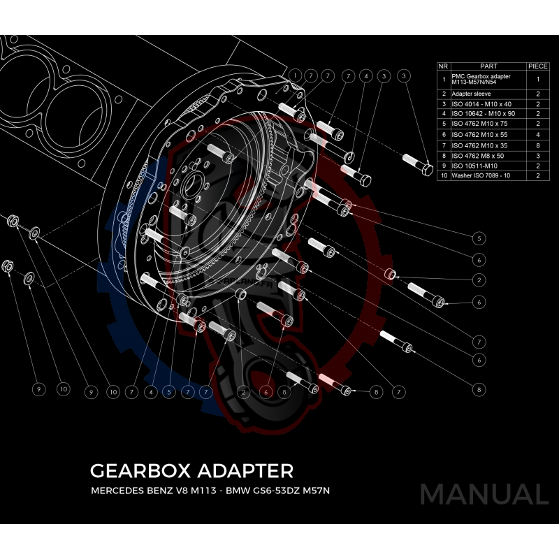 Kit embrayage Stage 1 conversion moteur Mercedes-Benz M113 boite BMW M57N HGU HGK / N54 - 240mm