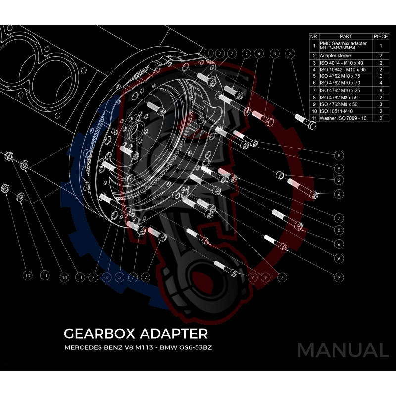 Kit embrayage Stage 1 conversion moteur Mercedes-Benz M113 boite BMW M57N HGU HGK / N54 - 240mm
