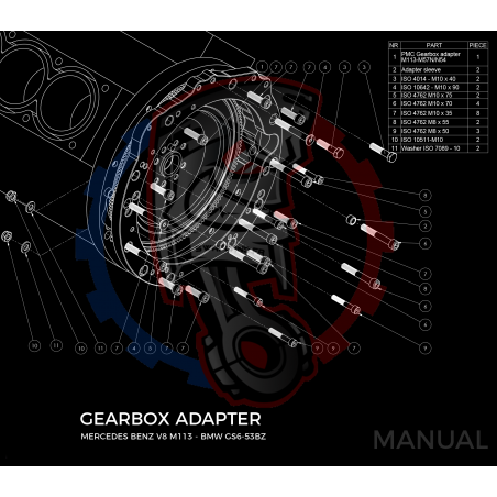 Kit embrayage Stage 1 conversion moteur Mercedes-Benz M113 boite BMW M57N HGU HGK / N54 - 240mm