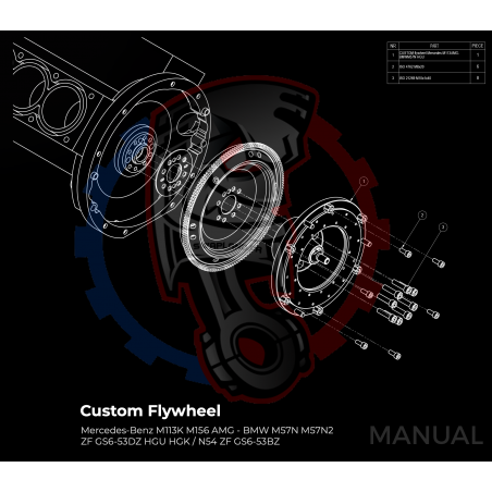 Kit embrayage Stage 1 conversion moteur Mercedes-Benz M113 boite BMW M57N HGU HGK / N54 - 240mm