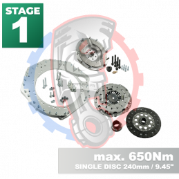 Kit embrayage Stage 1 conversion moteur GM Chevrolet V8 LS LS1 LS3 LS7 LM7 LQ boite BMW M57 / E46 S54 M3 - 240mm