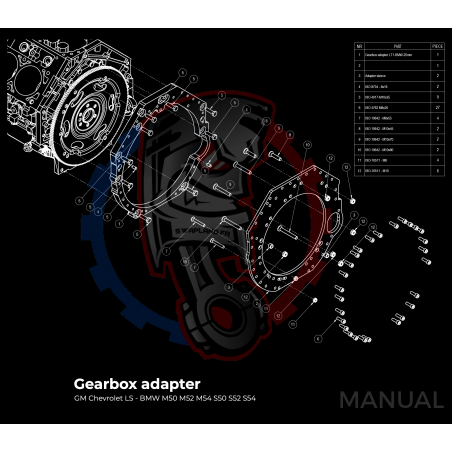Kit embrayage Race stage 3 conversion moteur GM Chevrolet V8 LS boite BMW M57 / E46 S54 M3 - 184mm