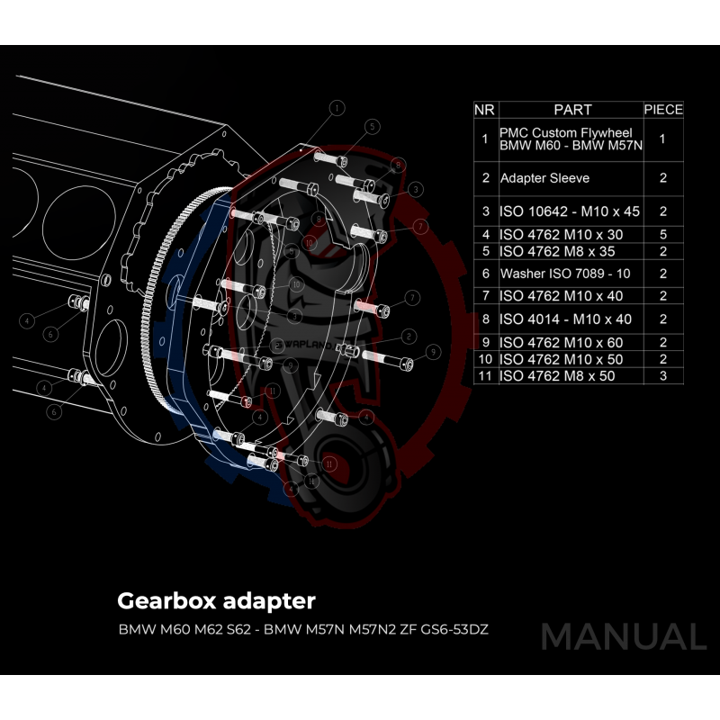 Kit embrayage Stage 2 pour moteur BMW M60 avec boite BMW M57N HGD JGA - 228mm