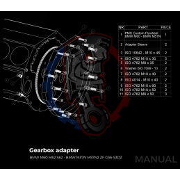 Kit embrayage Race Stage 1 conversion moteur BMW V8 M60 boite BMW E60 M57N2 6-Vitesses HGD JGA - 240mm 2