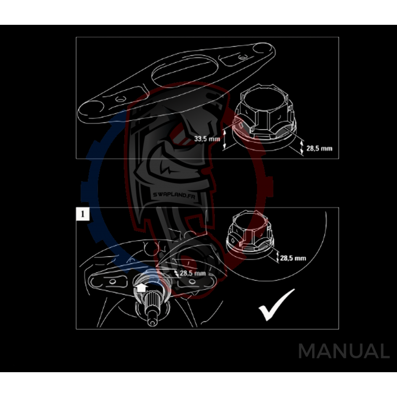 Kit embrayage Stage 1 conversion moteur BMW V8 M60 avec boite BMW E60 M57N2 6-Vitesses HGD JGA - 240mm