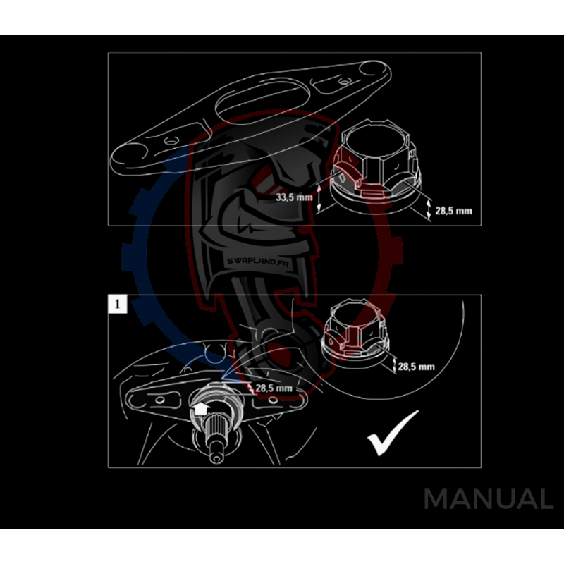 Kit embrayage Race Stage 1 conversion pour moteur BMW V8 M60 avec boite BMW M57N2 6-Vitesses HGU HGK - 240mm