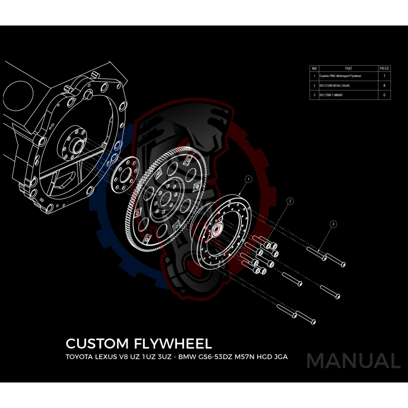 Kit embrayage Race stage 3 conversion moteur Toyota Lexus V8 UZ 1UZ 3UZ boite BMW M57N M57N2 HGD JGA HGA - 184mm