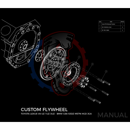 Kit embrayage Race stage 3 conversion moteur Toyota Lexus V8 UZ 1UZ 3UZ boite BMW M57N M57N2 HGD JGA HGA - 184mm