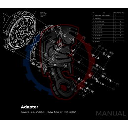 Kit embrayage Race stage 2 conversion moteur Toyota Lexus V8 UZ 1UZ 3UZ boite BMW M57N M57N2 6-Vitesses HGD JGA HGA - 184mm 2