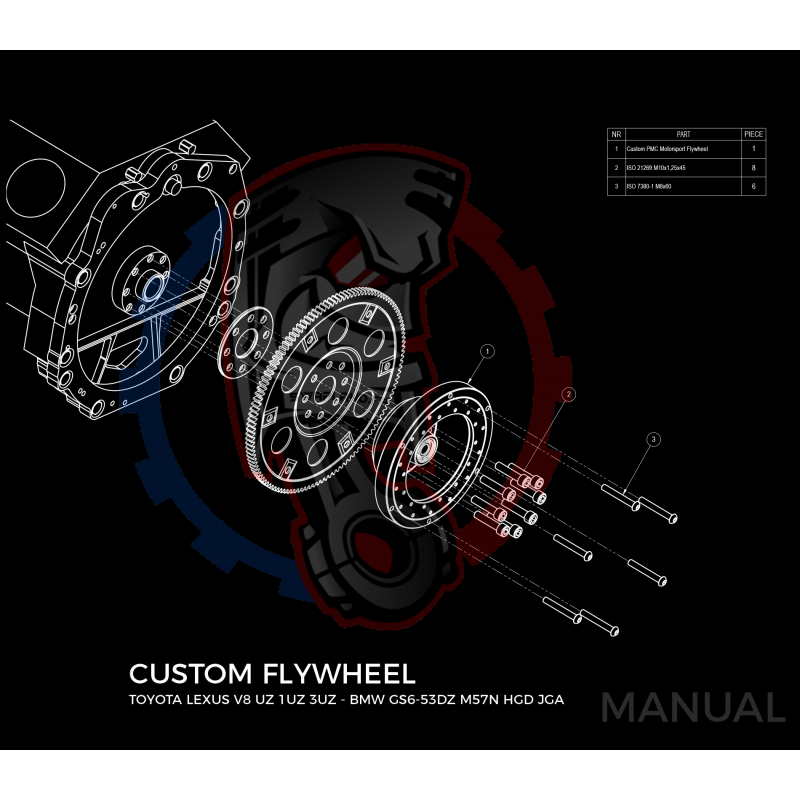 Kit embrayage Race stage 2 conversion moteur Toyota Lexus V8 UZ 1UZ 3UZ boite BMW M57N M57N2 6-Vitesses HGD JGA HGA - 184mm