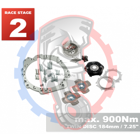 Kit embrayage Race stage 2 conversion moteur Toyota Lexus V8 UZ 1UZ 3UZ avec boite BMW M57N M57N2 6-Vitesses HGD JGA HGA - 184mm