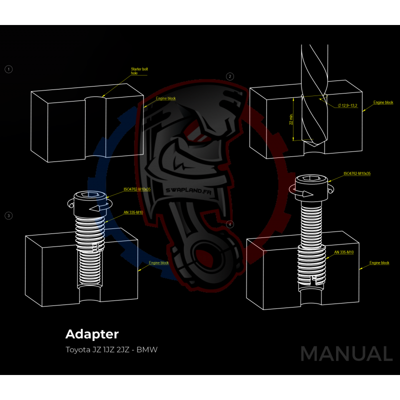 Kit Embrayage Race Stage 3 Conversion Moteur Toyota JZ 1JZ 2JZ Sur boite BMW M57N M57N2 6-Vitesses HGD JGA HGA - 184mm