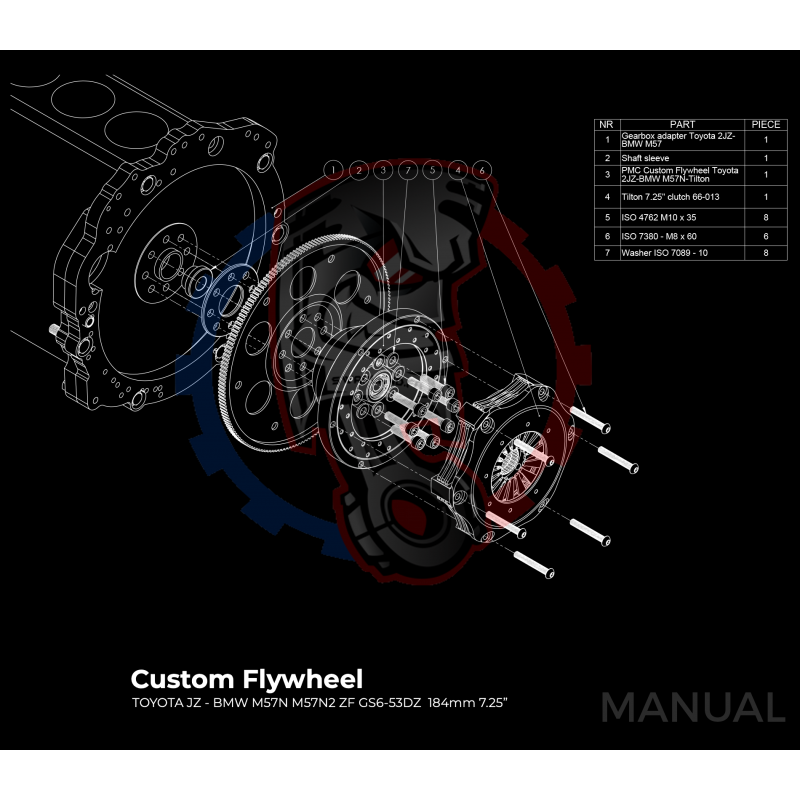 Kit Embrayage Race Stage 3 Conversion Moteur Toyota JZ 1JZ 2JZ Sur boite BMW M57N M57N2 6-Vitesses HGD JGA HGA - 184mm