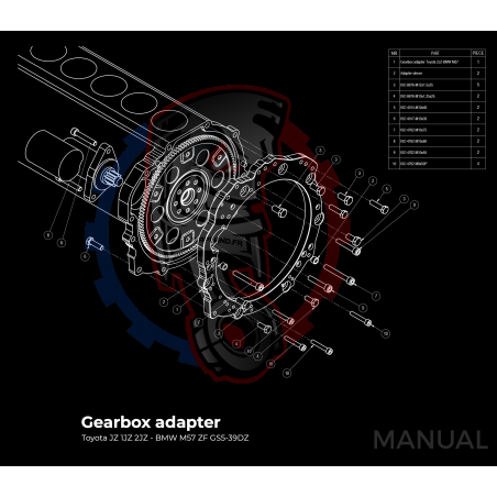 Kit embrayage Race Stage 3 conversion moteur Toyota JZ boite BMW M57N HGD JGA HGA - 184mm