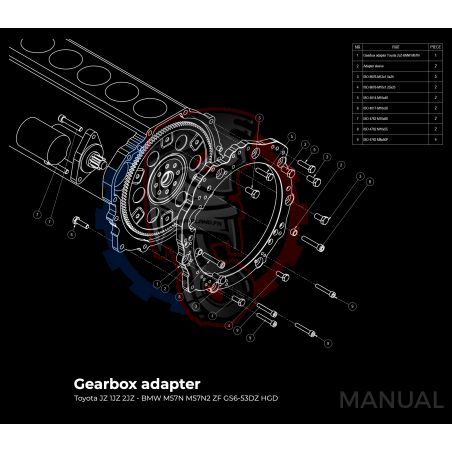 Kit embrayage Race Stage 3 conversion moteur Toyota JZ boite BMW M57N HGD JGA HGA - 184mm