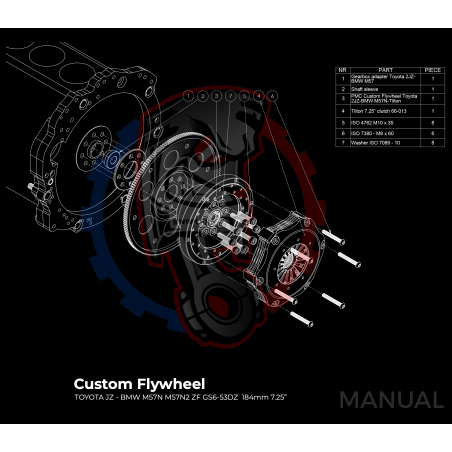 Kit embrayage Race Stage 3 conversion moteur Toyota JZ boite BMW M57N HGD JGA HGA - 184mm