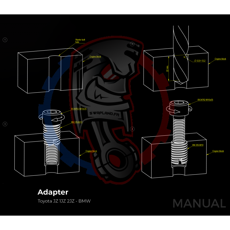 Kit Embrayage Stage 1 Conversion Moteur Toyota JZ 1JZ 2JZ pour Boite De Vitesse BMW M57N M57N2 6-Rapports HGD JGA HGA - 240mm