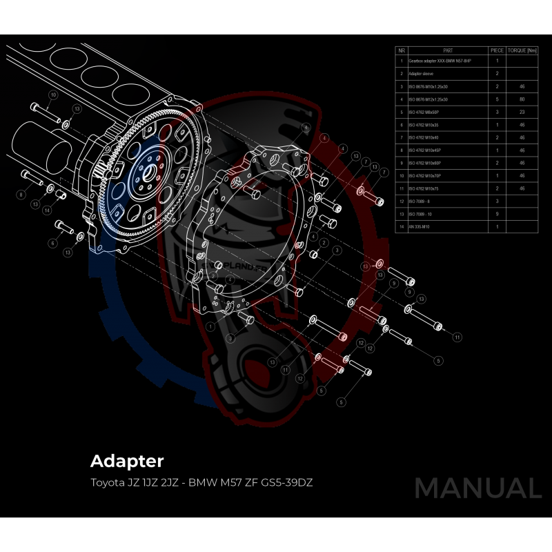 Kit Embrayage Stage 1 Conversion Moteur Toyota JZ 1JZ 2JZ pour Boite De Vitesse BMW M57N M57N2 6-Rapports HGD JGA HGA - 240mm