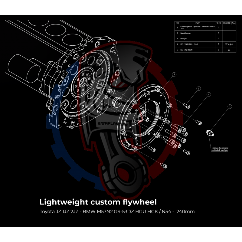 Kit Embrayage Race Stage 1 Conversion Moteur Toyota JZ 1JZ 2JZ avec Boite De Vitesse BMW M57N2 6-Rapports HGU HGK / N54 - 240mm