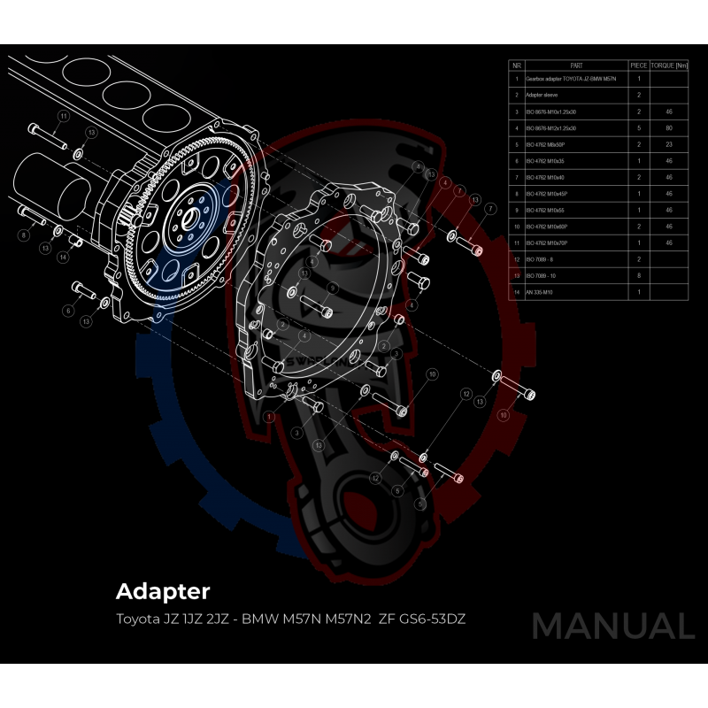 Kit Embrayage Race Stage 1 Conversion Moteur Toyota JZ 1JZ 2JZ avec Boite De Vitesse BMW M57N2 6-Rapports HGU HGK / N54 - 240mm