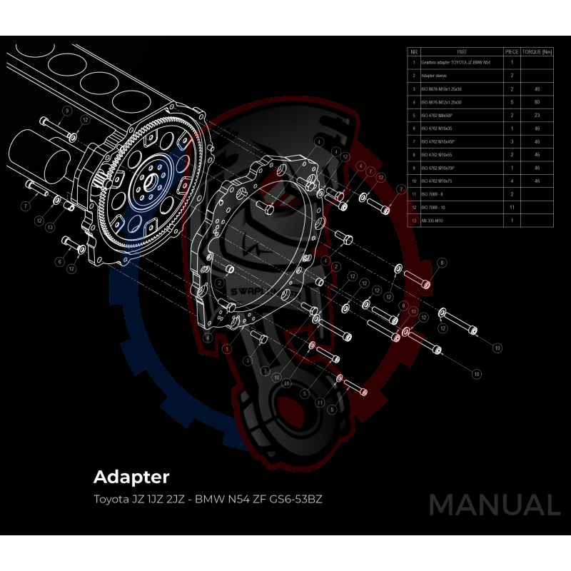 Kit Embrayage Race Stage 1 Conversion Moteur Toyota JZ 1JZ 2JZ avec Boite De Vitesse BMW M57N2 6-Rapports HGU HGK / N54 - 240mm
