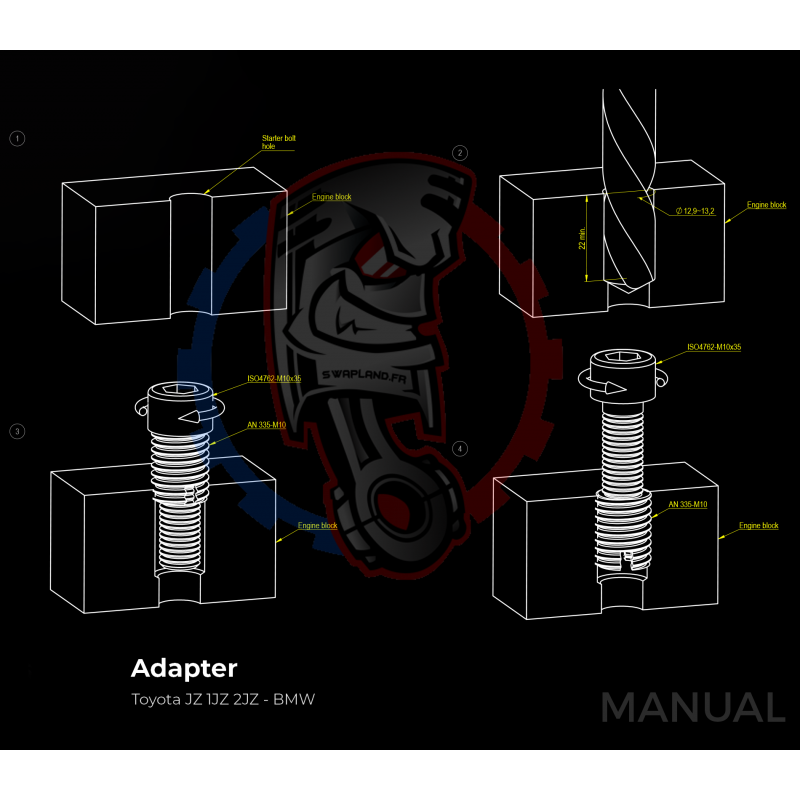 Kit Embrayage Stage 1 Conversion Moteur Toyota JZ 1JZ 2JZ pour Boite de Vitesse BMW M57N2 6 Rapports HGU HGK / N54 - 240mm