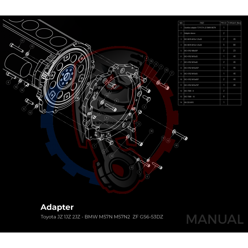 Kit Embrayage Stage 1 Conversion Moteur Toyota JZ 1JZ 2JZ pour Boite de Vitesse BMW M57N2 6 Rapports HGU HGK / N54 - 240mm