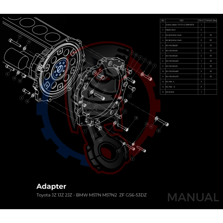 Kit Embrayage Stage 1 Conversion Moteur Toyota JZ 1JZ 2JZ pour Boite de Vitesse BMW M57N2 6 Rapports HGU HGK / N54 - 240mm
