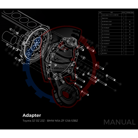 Kit Embrayage Stage 1 Conversion Moteur Toyota JZ 1JZ 2JZ pour Boite de Vitesse BMW M57N2 6 Rapports HGU HGK / N54 - 240mm