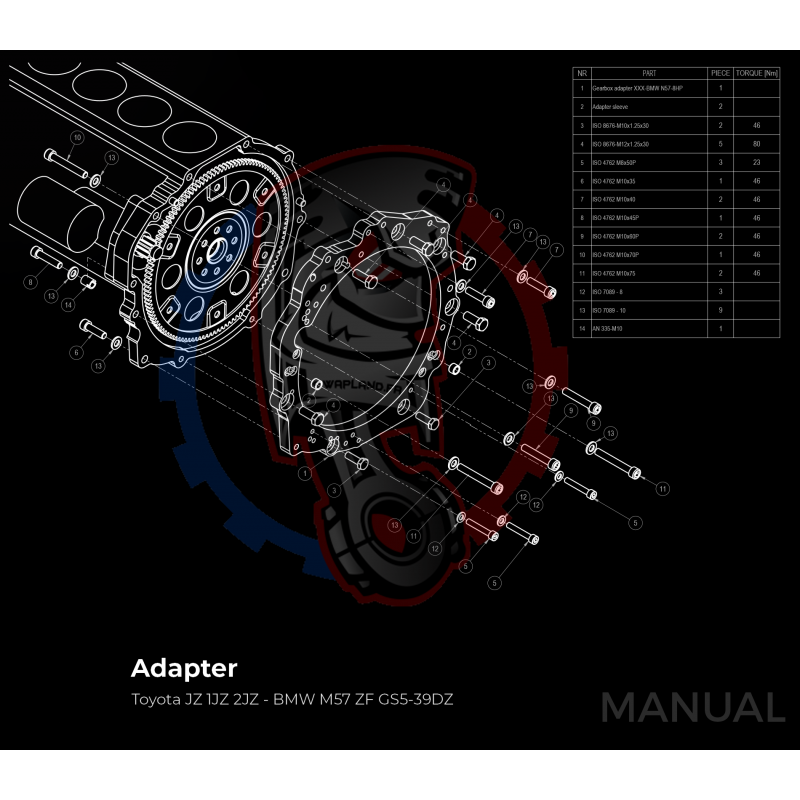Kit Embrayage Race stage 3 Conversion Moteur Toyota JZ 1JZ 2JZ Sur Boite Manuelle BMW M57 / E46 S54 M3 - 184mm
