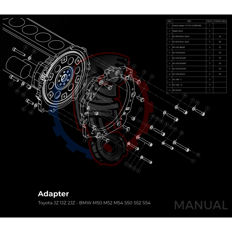 Kit Embrayage Stage 1 Conversion Moteur Toyota JZ 1JZ 2JZ pour Boite Manuelle BMW M57 / E46 S54 M3 - 240mm