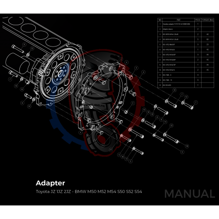 Kit Embrayage Stage 1 Conversion Moteur Toyota JZ 1JZ 2JZ pour Boite Manuelle BMW M57 / E46 S54 M3 - 240mm