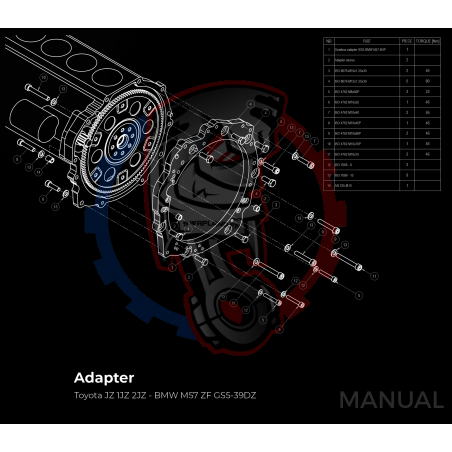 Kit Embrayage Stage 1 Conversion Moteur Toyota JZ 1JZ 2JZ pour Boite Manuelle BMW M57 / E46 S54 M3 - 240mm