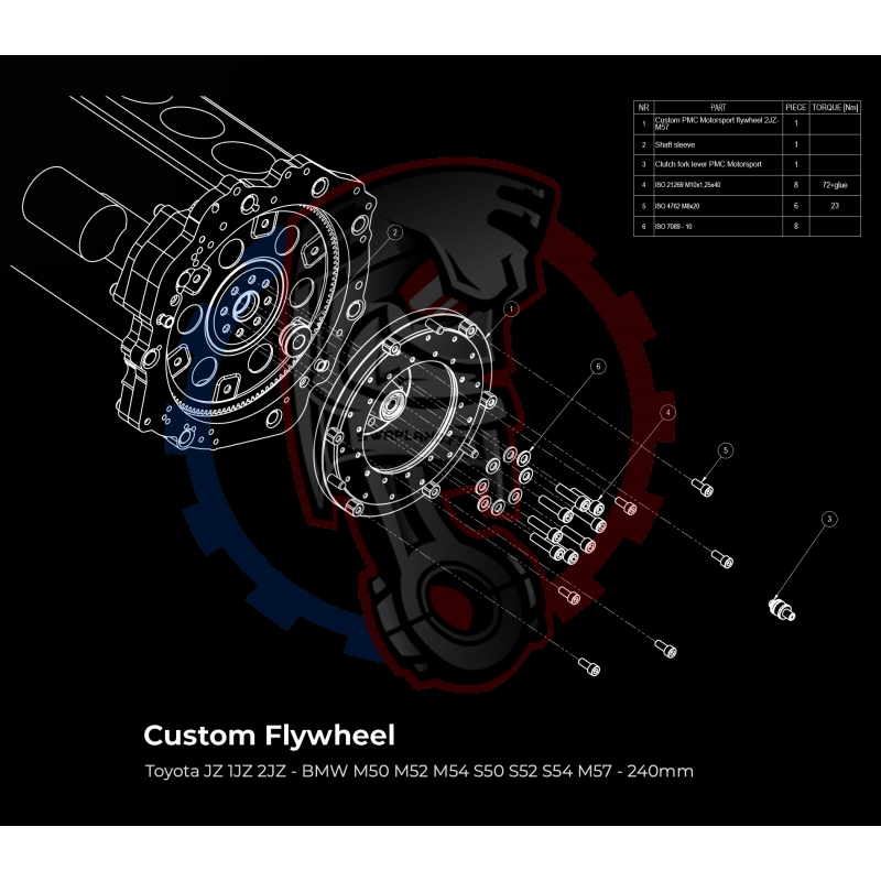 Kit Embrayage Stage 1 Conversion Moteur Toyota JZ 1JZ 2JZ pour Boite Manuelle BMW M57 / E46 S54 M3 - 240mm