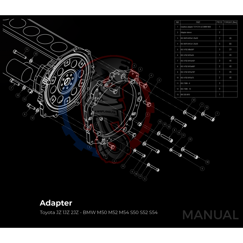 Kit Embrayage Race Stage 1 Conversion Moteur Toyota JZ 1JZ 2JZ pour Boite De Vitesse Manuelle BMW M57 / E46 S54 M3 - 240mm
