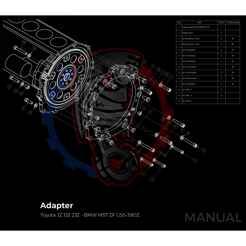 Kit Embrayage Race Stage 1 Conversion Moteur Toyota JZ 1JZ 2JZ pour Boite De Vitesse Manuelle BMW M57 / E46 S54 M3 - 240mm
