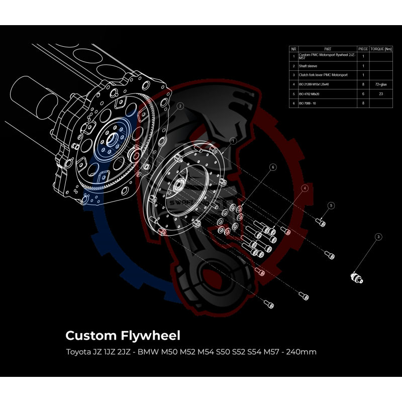Kit Embrayage Race Stage 1 Conversion Moteur Toyota JZ 1JZ 2JZ pour Boite De Vitesse Manuelle BMW M57 / E46 S54 M3 - 240mm