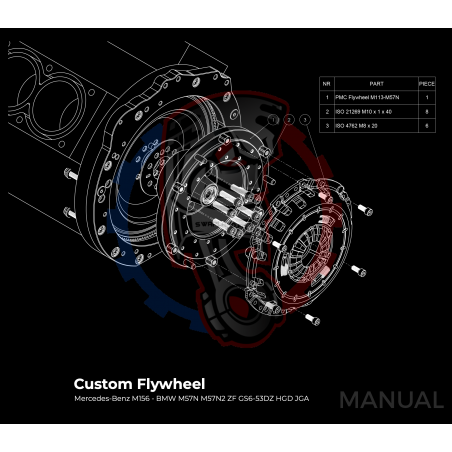 Kit embrayage Stage 1 conversion moteur Mercedes-Benz M113 M113K AMG boite BMW M57N2 6-Vitesses HGD JGA - 240mm