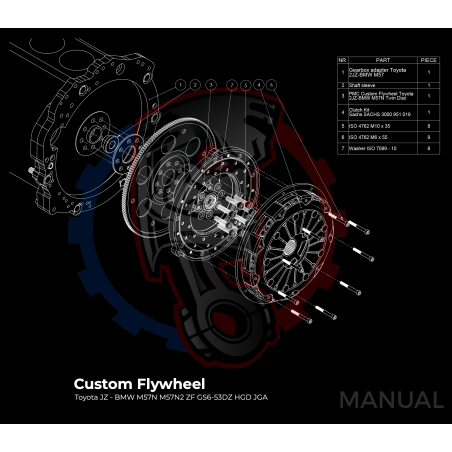 Kit Embrayage Race Stage 2 Conversion Moteur Toyota JZ 1JZ 2JZ Boite De Vitesse BMW E60 M57N2 6-Rapports HGD JGA - 228mm