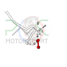Biellette de barre stabilisatrice PMC Motorsport BMW E46 Polyuréthane 90ShA 80mm jaune - Swapland - 2